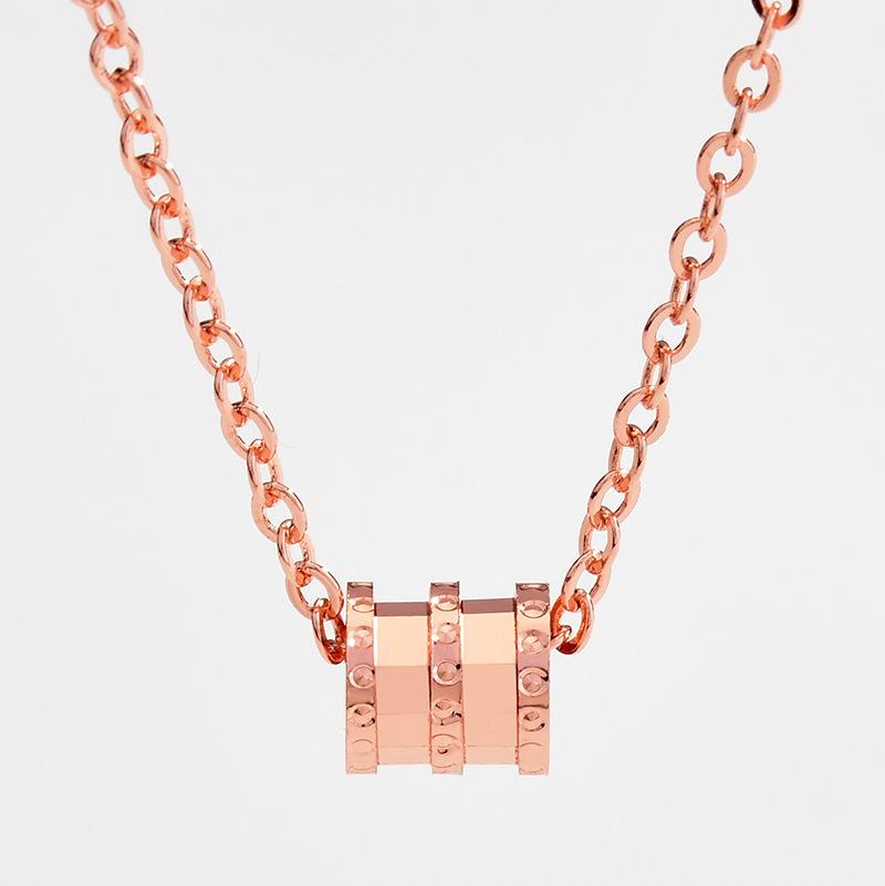 The Same 925 Silver Small Waist Necklace 18K Rose Gold, Light Luxury Cnc Faceted Collarbone Chain