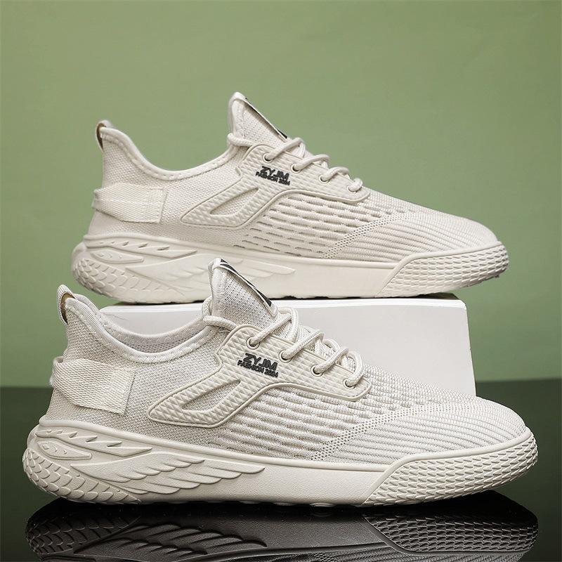 

Men s shoes spring breathable deodorant fly-woven mesh shoes men s work casual running shoes soft-soled soft-faced sports shoes 39 бежевый