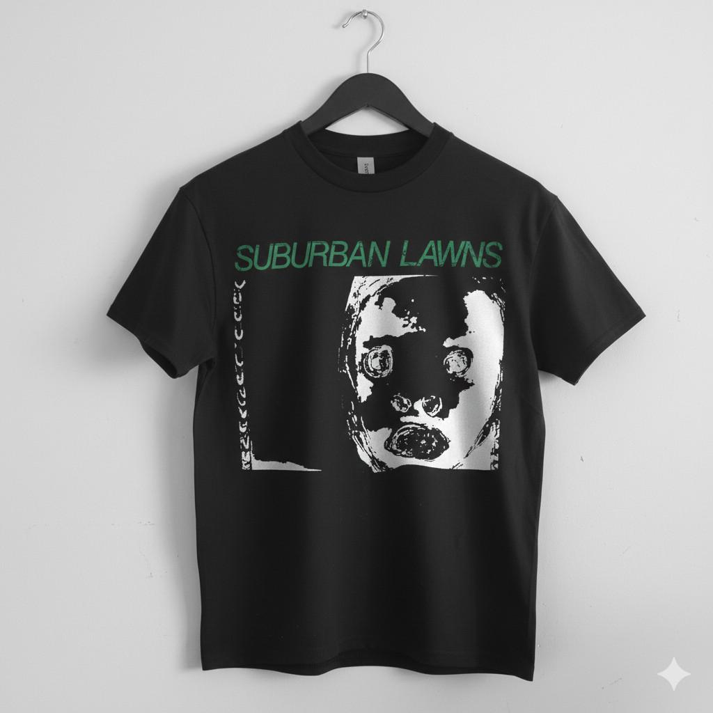 Suburban Lawns Graphic T-Shirt Black Post Punk New Wave Band Tee - T250 S