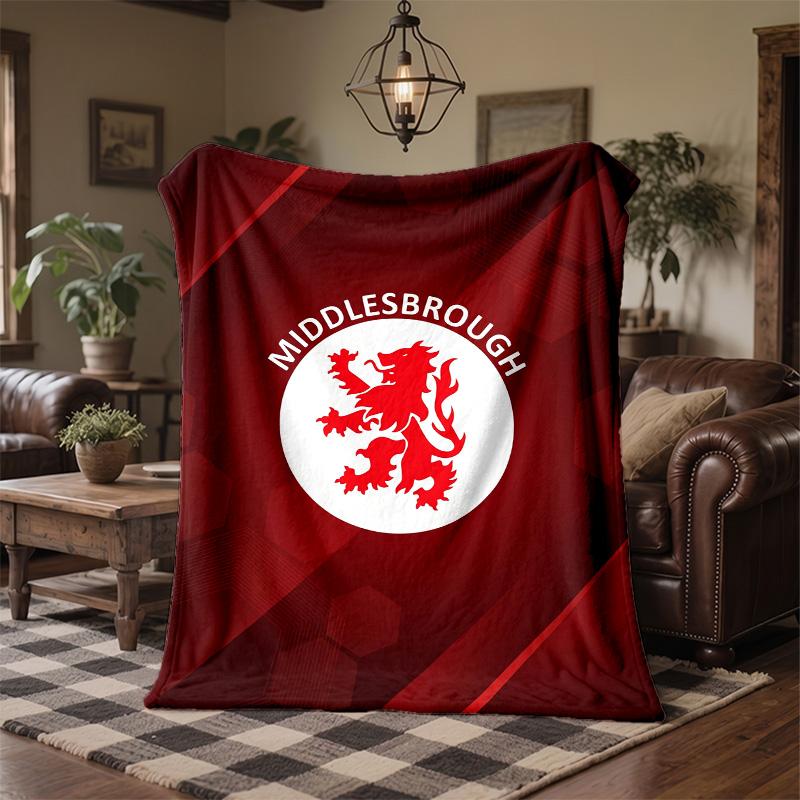 Middlesbrough Theme Fleece Blanket Cozy Soft Plush Blanket For Bedroom Couch Travel