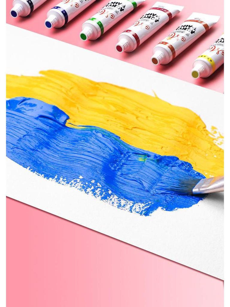 24-Color Durable Waterproof Acrylic Paint Set for Wall Art & Kids' Crafts