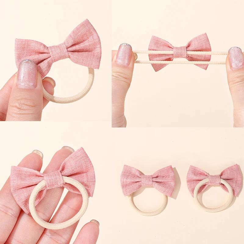 10Pcs/Lot Sweet Hair Band for Baby Girls Hair Ties Bows Elastic Rubber Band Flower Small Ball Scrunchies Kids Hair Accessories