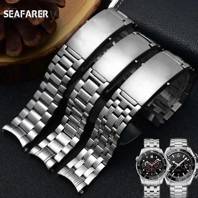 Qualität 316L 18mm 20mm 22mm Silber Edelstahl Uhrenarmbänder Armband Für Omega Seamaster Speedmaster Planet Ocean Gürtel Armband
