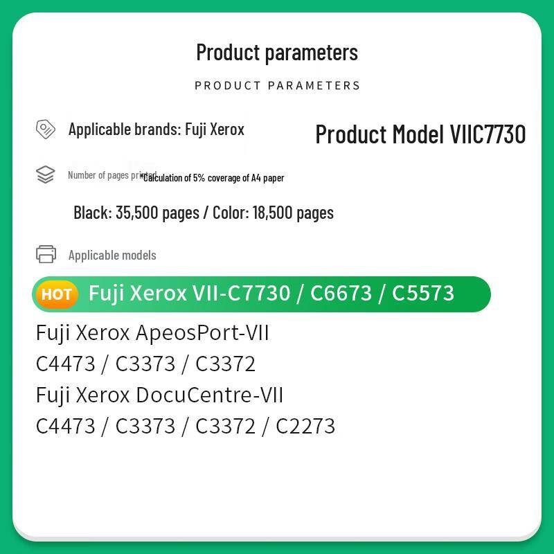 Compatible Toner Cartridge & Waste Box for Fuji Xerox C3373 C7730 Series