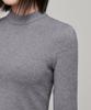 MUSINSA STANDARD WOMAN Women'S Slim Crop Mock Neck Knit [Medium Grey]
