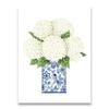 Stampe di Ortensia Magnolia Cinese Blu e Bianca Arte Chinoiserie Pittura su Tela Arte da Parete da Galleria Immagine Poster Decorazione Murale di Tendenza