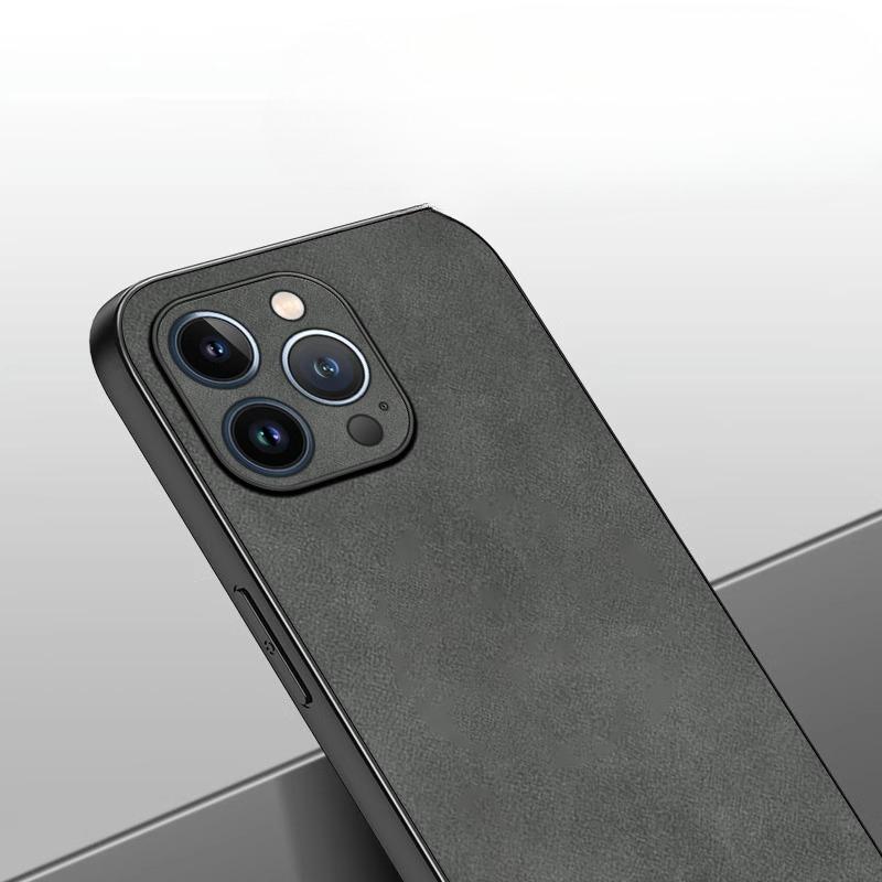 New Sheepskin Texture Leather Phone Case for iPhone, Shockproof Anti-Slip Anti-Fingerprint Protective Cover