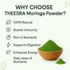 THEESRA Organic Moringa Powder 100 G – Pure Moringa Leaf Powder, Rich In Vitamins & Minerals, Boosts Energy, Improves Immunity, Supports Digestio