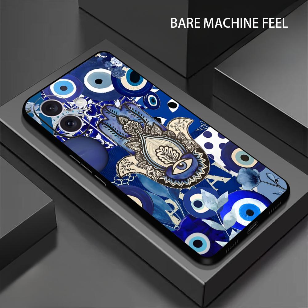 Blue Evil Eye Popular pattern Phone Case For iPhone 17 16 15 14 13 12 11 X XR XS 8 Plus Mini Pro Max Soft black Shockproof Cover