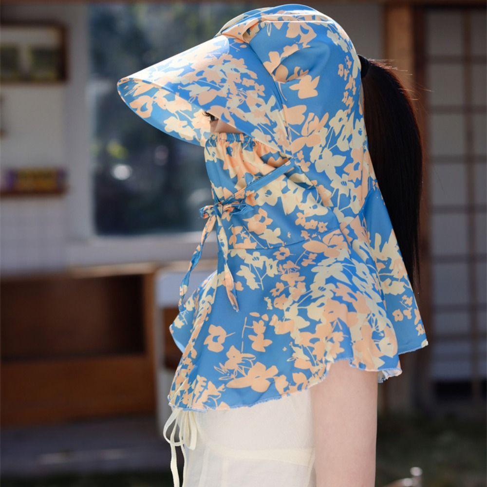 UV Protection Sunshade Shawl Cap Sun Protection Neck Protection Hat Tea Picking Hat  Riding