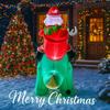7.8FT LED Inflatable Xmas Yard Decor Santa Riding Dinosaur Christmas Decorations Lawn Garden Supplies Home Ornament Gifts Toy