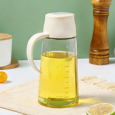 HeY LiLac 630ml Automatic Opening Glass Oil Dispenser Bottle for Kitchen No Drip Cooking Oil Container