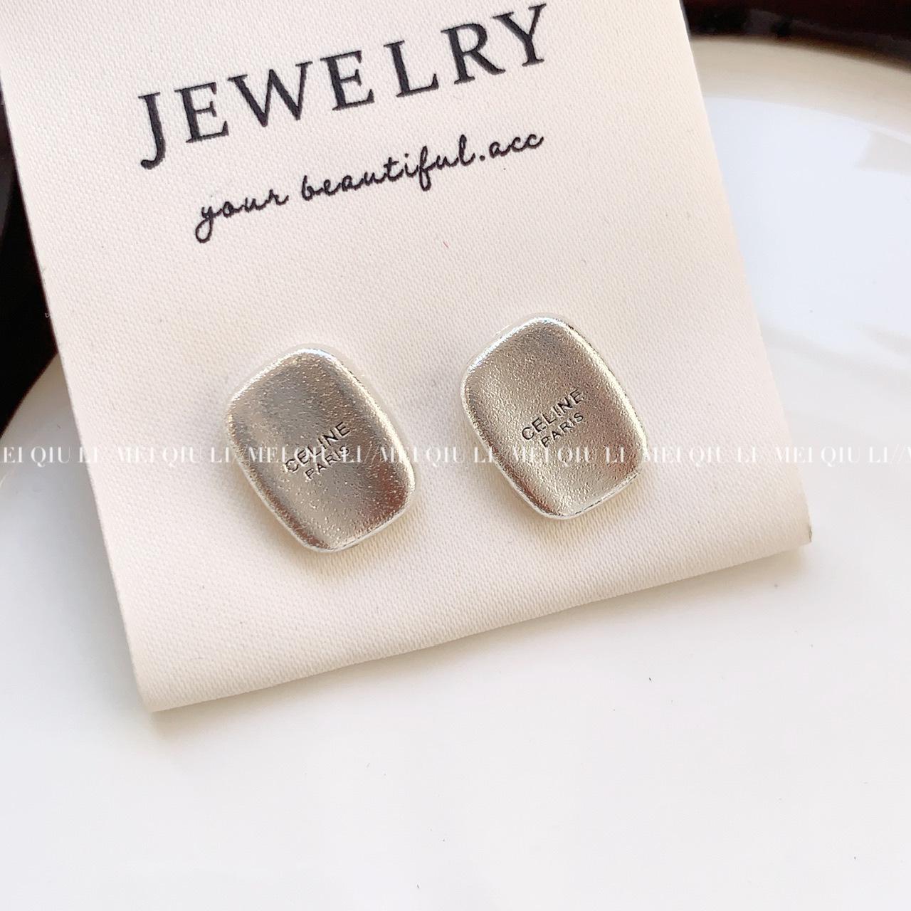 

Корейские легкие роскошные квадратные серьги с буквами: Ретро, элегантное серебро 925 пробы для женщин