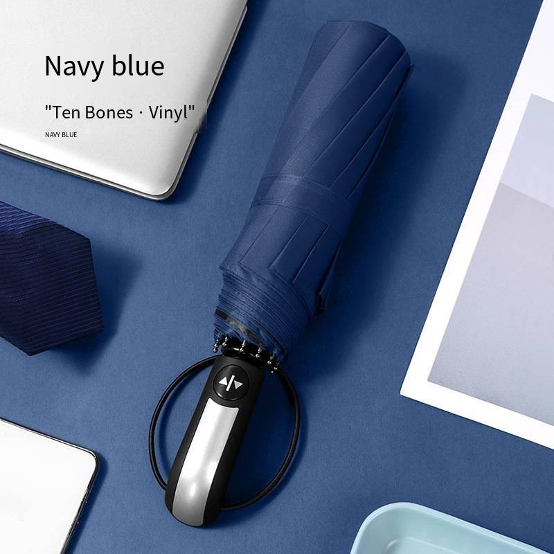 Chong Yi ten bone automatic three fold umbrella rainsun dual use vinyl sunblock umbrella business gifts