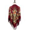 Women's Ethnic Style Printed Shawl Scarf with Tassels - Autumn/Winter Retro Large Square Scarf