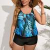 New Large Size European and American Bikini Sexy Women's Vest Printed Swimsuit Popular Swimsuit Summer