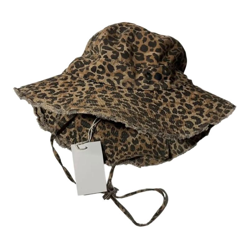 Уникальная рыбацкая шляпа с принтом леопарда, с широкими полями, защита от солнца, легкая, унисекс, для активного отдыха, летний аксессуар хаки
