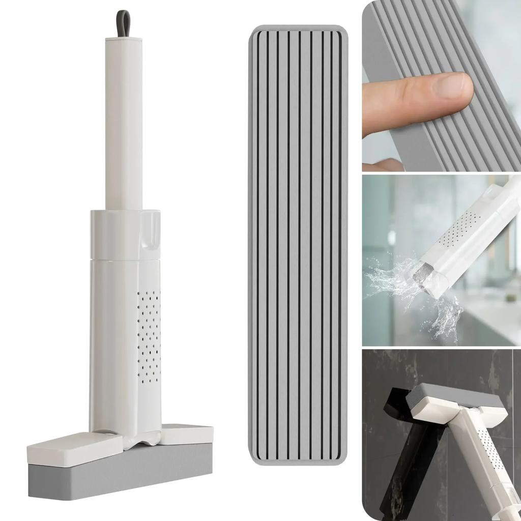 Portable Self-Squeezing Mini Mop Handheld Lazy Cleaning Tool Strong Absorbent Wet Dry Dual Function for Quick Easy Cleaning
