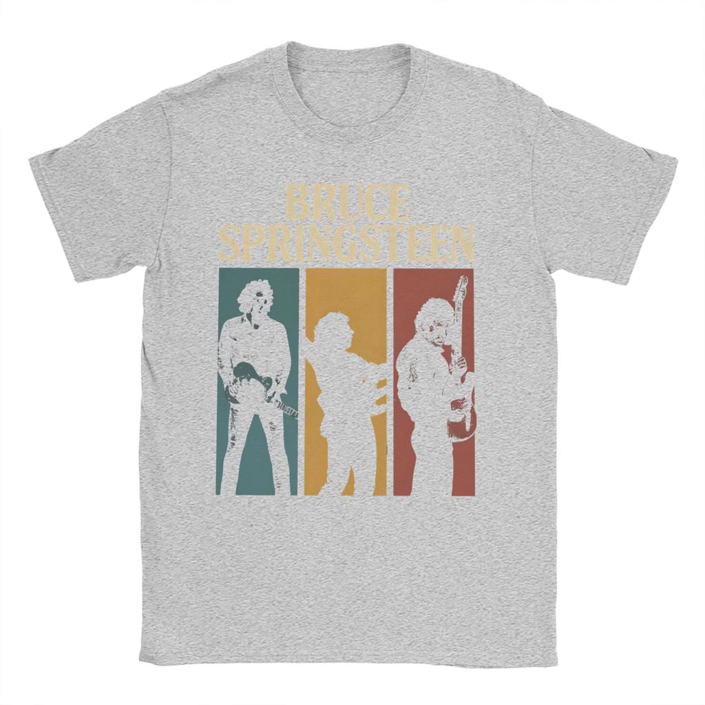 Men Bruce Springsteens T Shirts 100% Cotton Clothing Vintage Short Sleeve Round Neck Tees T-Shirts Ins Y2k