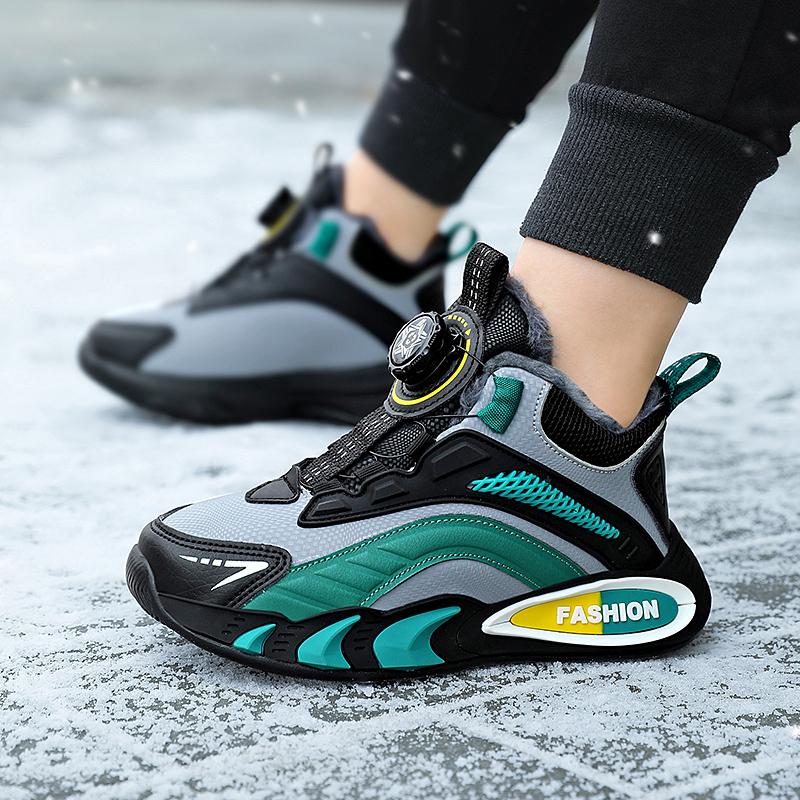 Winter Children Anti Slip Wear Resistant Velvet Warm Cotton Shoes Sports Leisure Sneakers Snow Boots for Kids