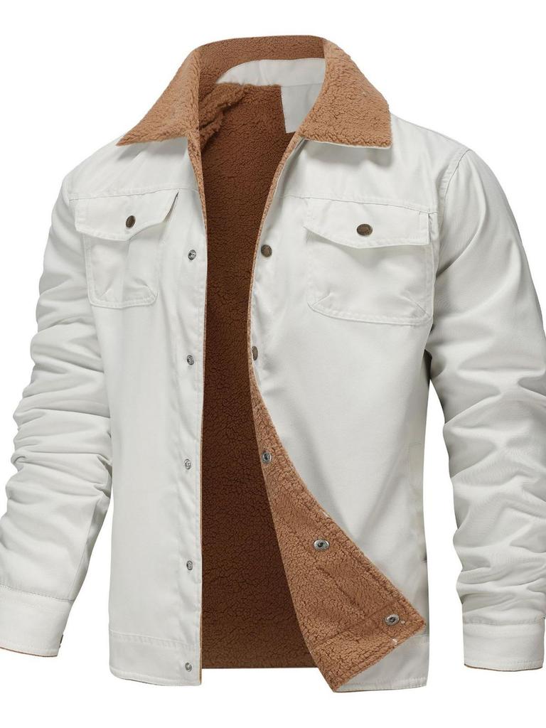 Men's Plus Velvet Autumn-Winter Cotton Workwear Coat - High Quality, European Large Size, Stylish & Handsome