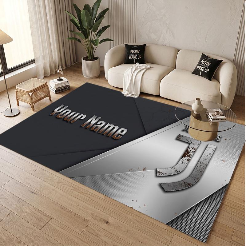 Tappeto Personalizzato Modello Juventus FC Stampa Nome Testo Morbido Antiscivolo Tappeto per Pavimento per Decorazione Interna Casa