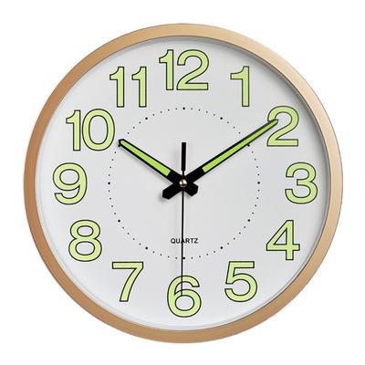 Creative 12inch Glow In The Dark Clock Non-Ticking Hanging Wall Clock Energy-Saving Plastic Silent Quartz Clock Kitchen