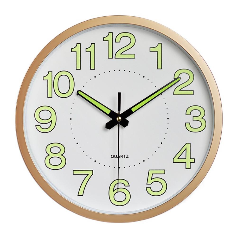 Modern 12inch Glow In The Dark Clock Energy-Saving Non-Ticking Silent Quartz Clock Hanging Plastic Wall Clock Bedroom