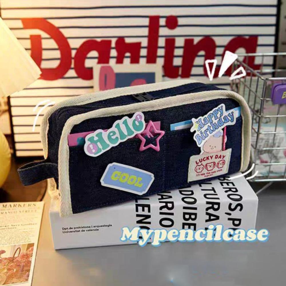 

Пенал большой емкости Оксфорд Большая вместительная коробка для канцелярских принадлежностей для студентов Симпатичная сумка для хранения