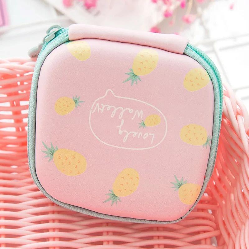 Cute Data Cable Headphone Storage Box Soft Headset Earbuds Storage Bag Cute Coin Purse Home Gift Travel Must-have Organizer