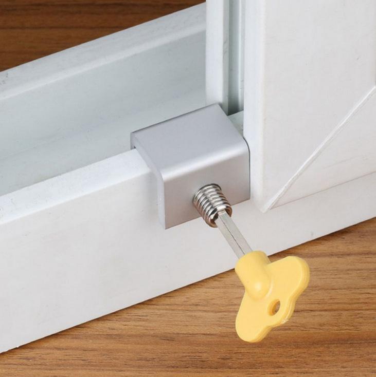 Sliding Sash Stopper Cabinet Locks Straps Doors Security Anti-theft Lock Window Sliding Door Baby Kids Child Safety Doors Lock