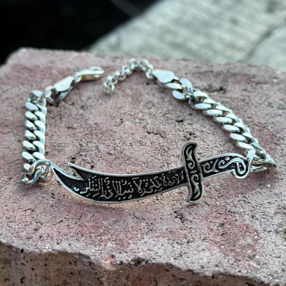 Винтажный Браслет-Меч Зульфикар из Нержавеющей Стали, Модный Хип-Хоп Панк Исламский Амулет Браслет, Ретро Мужской