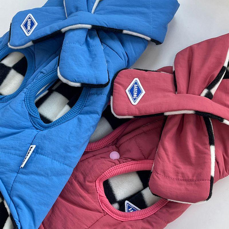 BARKDOG [SET] Checkerboard Reversible Padding Vest & Scarf