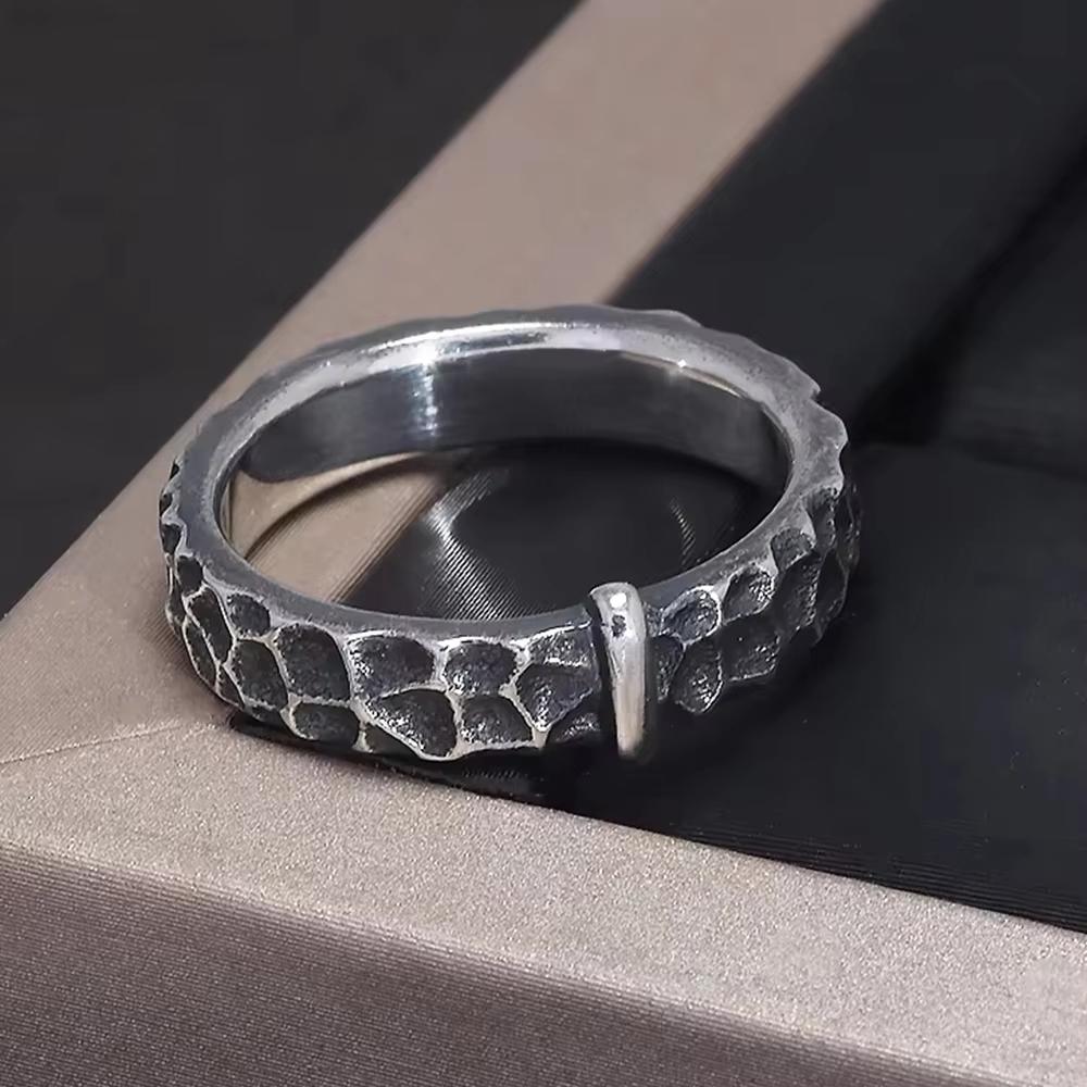 925 Silber Outlander Ringe für Damen Herren Claires Ring Retro Hammer Muster Ehering Film TV Serie Schmuck Geschenk