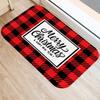 Merry Christmas! Red Plaid Print Doormat  Home Decor  Bathroom  Kitchen  Non-slip Flooring  Living Room  Hallway Rug.