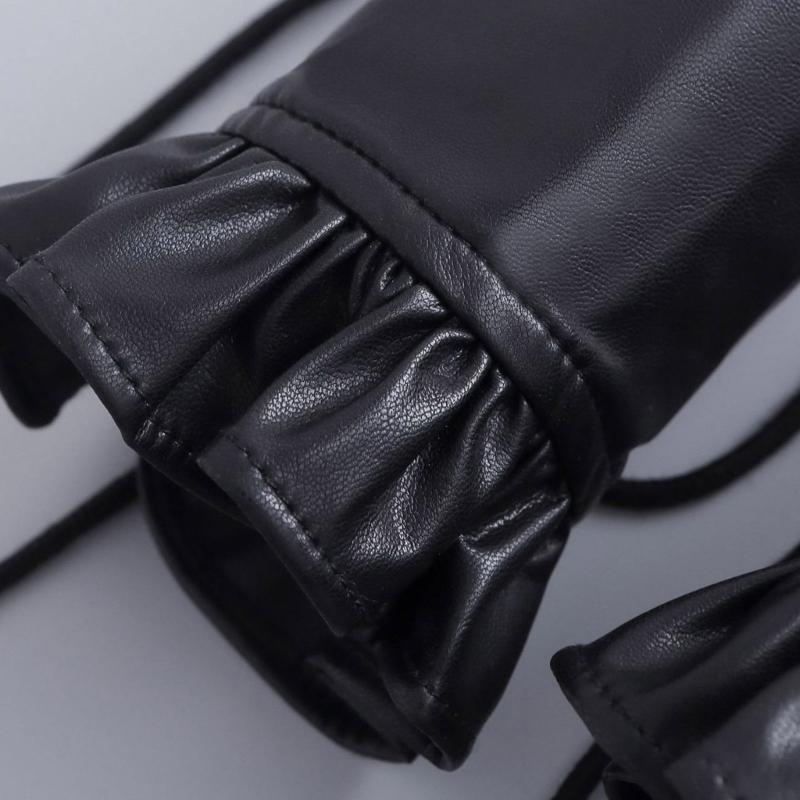 Premium PU Leather Gothic Cuffs With Adjustable Lace Up Design For Music Festivals And Costume Parties
