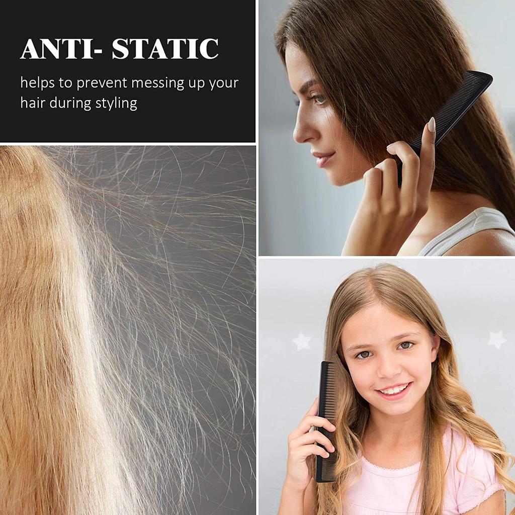 5 Pieces Black Anti-static and heat-resistant hairdressing comb Portable Styling for Men Women
