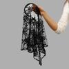 Eleganter Spitzen-Schal Hohlstickerei Foulard Bandana Einfarbiger Dreiecksschal Dünne Vintage-Taschentücher für Haare Frau