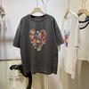 (Heavy/pure Cotton) Back Bag with Seam Edge S-XXXXL Summer Short-sleeved T-shirt Women
