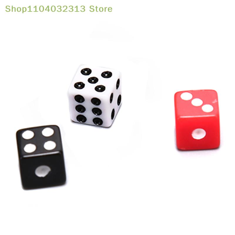 50pcs Dices Gaming Dice Standard Six Sided Dice Birthday Parties Board Game 8mm square-edged dice
