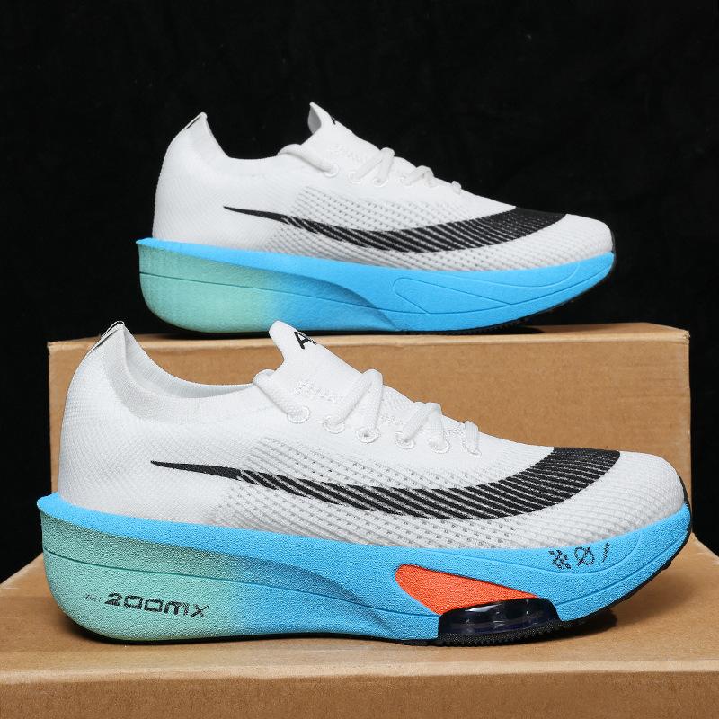 Air cushion couple racing marathon running shoes fly-woven mesh running shoes student sports and leisure shoes