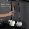 Meichu 316 Stainless Steel Walnut Handle Large Slotted Spoon
