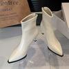 Fashion Autumn Winter Pointed Toe Women High Heel Ankle Boots Street Style Banquet Mordern Short Botas Mujer