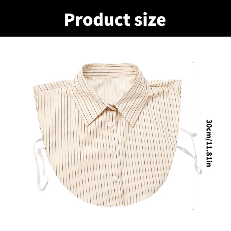 Dámský odnímatelný falešný límec vložka elegantní pruhovaná klopa umělá polokošile blůza límec top ke svetru a šatům