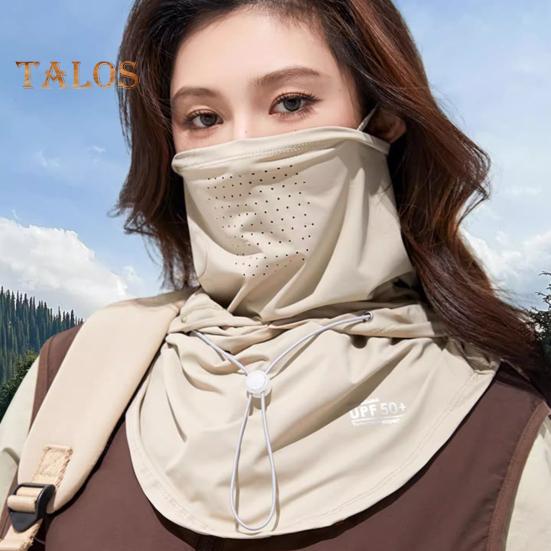 Protection solaire pour le visage, chapeau, cache-cou, UPF 50+, respirant, rafraîchissant, en soie glacée, pour l'été, le cyclisme en plein air, pour femmes, capuche, bandana, écharpe, visière