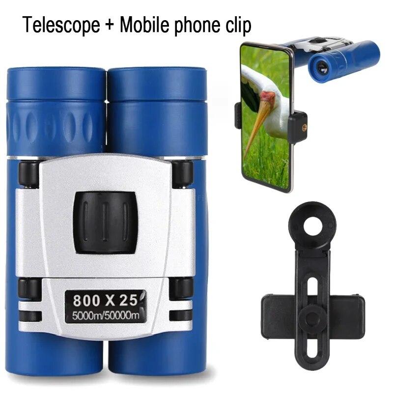 Telescopio portatile 800X25 50000M Potente binocolo a lungo raggio professionale Mini BAK4 Prism IPX4 impermeabile HD Monoculare