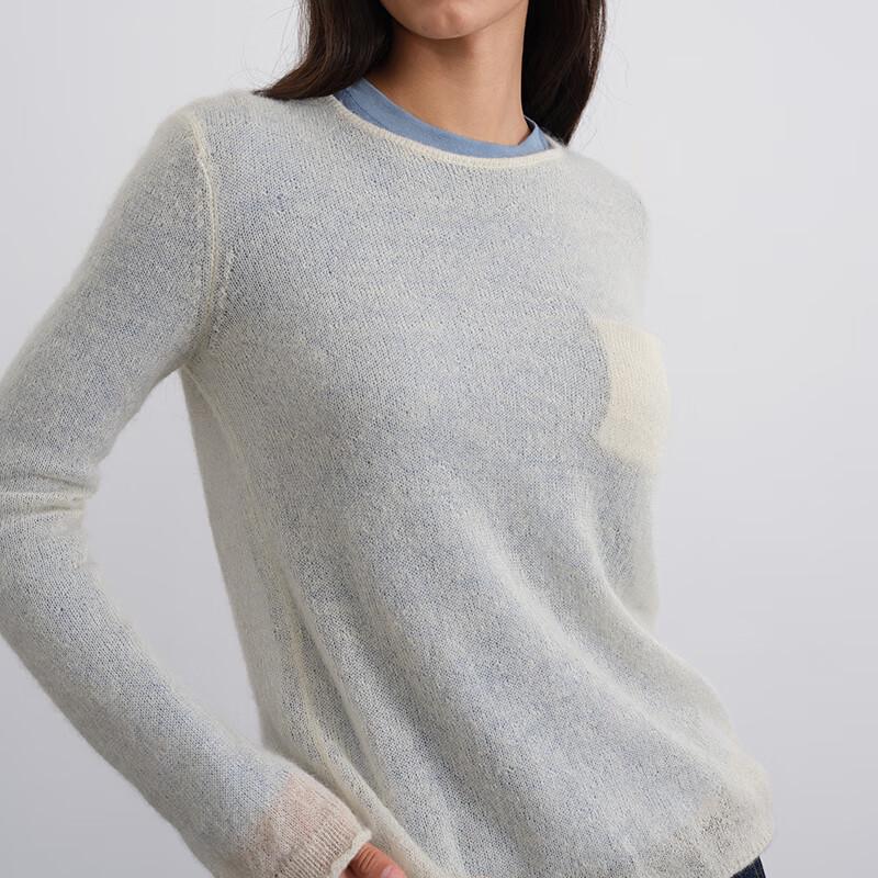 ZIELONY Pasek Damski Dopasowany Przezroczysty Dzianinowy Top z Mieszanki Wełny