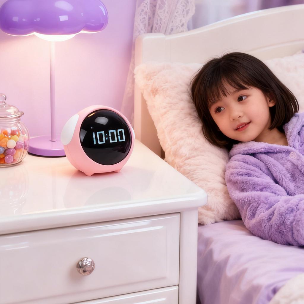 Kids Alarm Clock   Brightness Night Light Voice Activated Wake Up Alarm Clock Toy for Toddlers Students Boys Girls