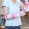 2 Pairs Pink Dot Y2K Knitted Arm Sleeves Sun Protection Summer Sunscreen Sleeves  Summer