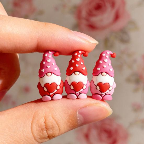 Mini Gnome Figurines Set for Hide And Seek Game Valentines Day Heart Gnomes Red Pink Unique Home Table Decor Romantic Gifts